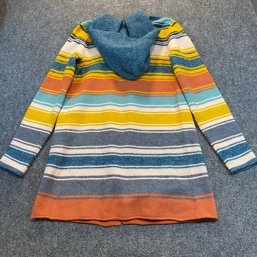 Toad & Co Merino Heartfelt Hoodie Cardigan Sweater Womens Duster Striped Coat S - Picture 5 of 8